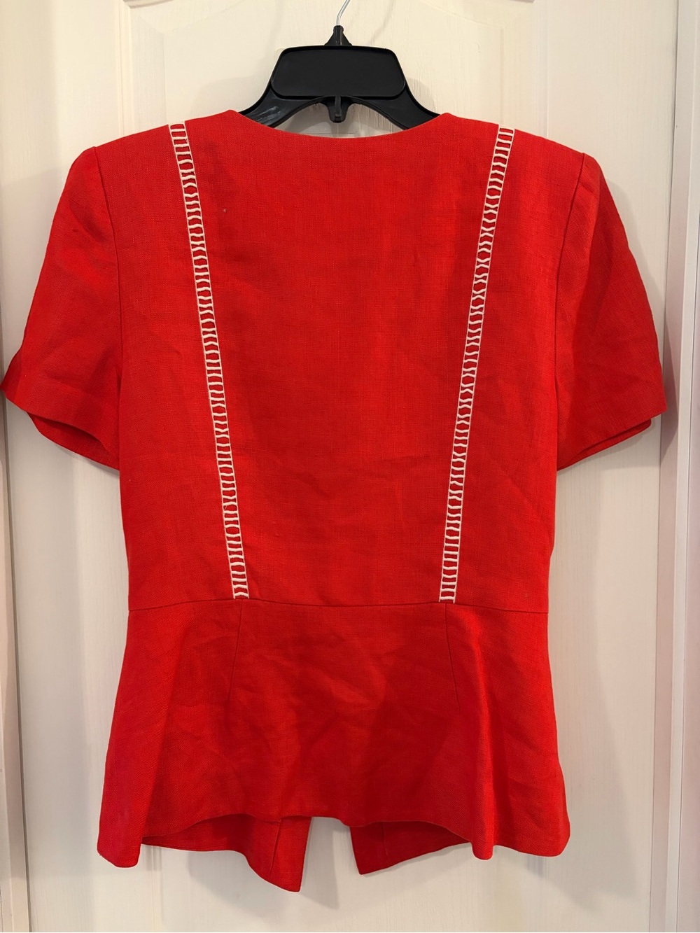 Donna Morgan Vintage Vibrant Red Skirt Set with Bow Accents - Picture 7 of 15